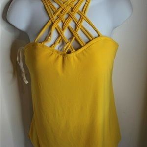 MagicSuit Tankini Top in Sunburst Yellow Size 12 NWT